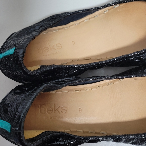 Teiks By Gravielli Obsidan Black Patent Leather Ballet Flats Size 9. - Picture 2 of 9